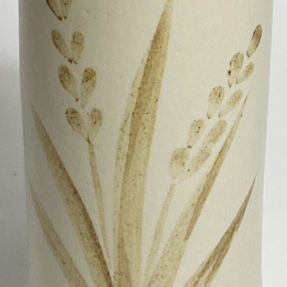 Vintage Mid Century Neutral Tones Vase with Wheat Motif and Modern Shape - Picture 2 of 8